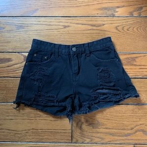Nordstroms Distressed Black Jean Shorts